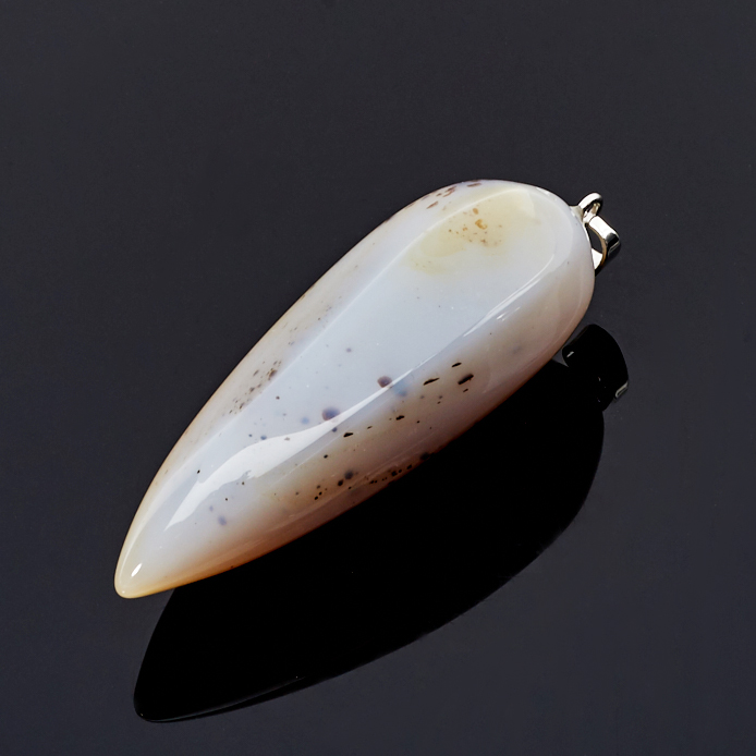 Кулон агат серый Ботсвана (биж. сплав) 5,5-7,5 см