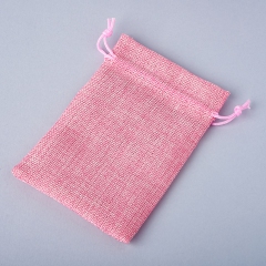 Подарочная упаковка универсальная (мешочек плоский) (розовый) 140х95 мм