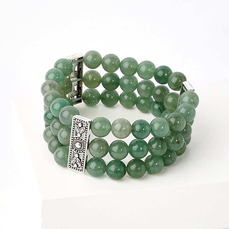 

Браслет авантюрин зеленый 8 мм 16 см (биж. сплав)