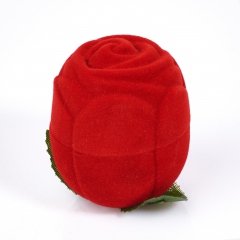 Подарочная упаковка (флок) под кольцо/серьги (футляр) (красный) 45х40 мм