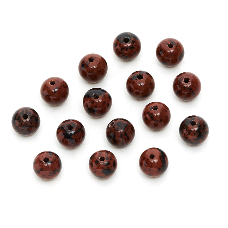 Бусина обсидиан коричневый Армения шарик 8-8,5 мм (1 шт)