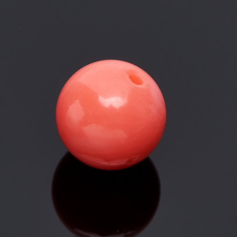 Бусина коралл розовый Индонезия шарик 6,5 мм (1 шт)