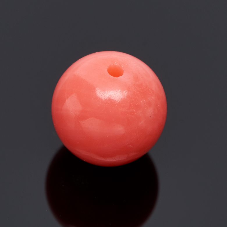 Бусина коралл розовый Индонезия шарик 6,5 мм (1 шт)