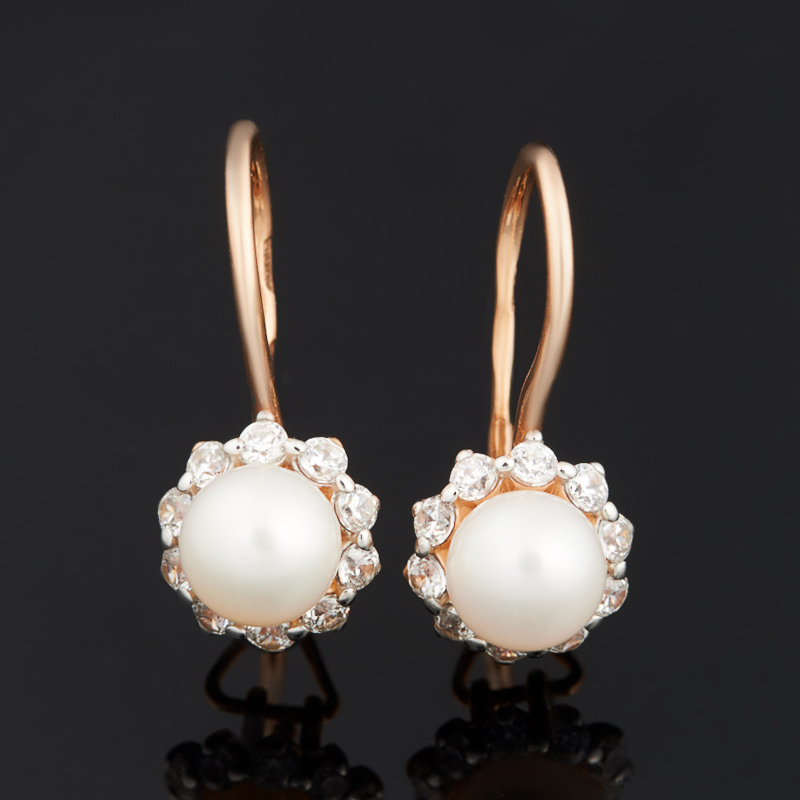 

Серьги жемчуг белый (серебро 925 пр., позолота)