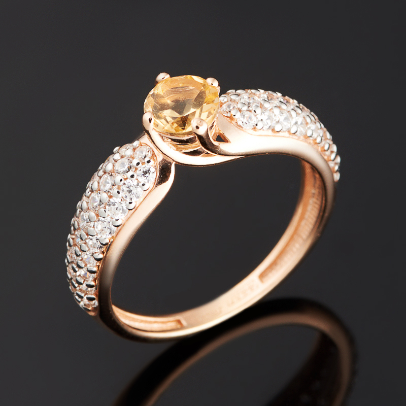 

Кольцо цитрин огранка (серебро 925 пр., позолота) размер 16