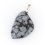 Кулон обсидиан снежный США (биж. сплав) галтовка 2-3,5&nbsp;см