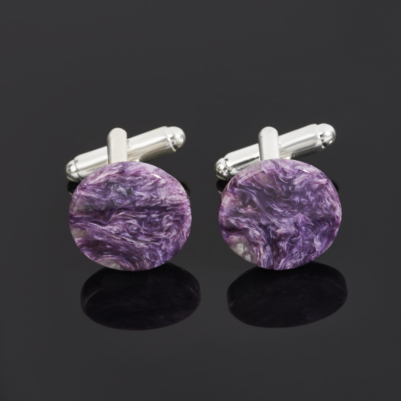 

Запонки чароит (биж. сплав)