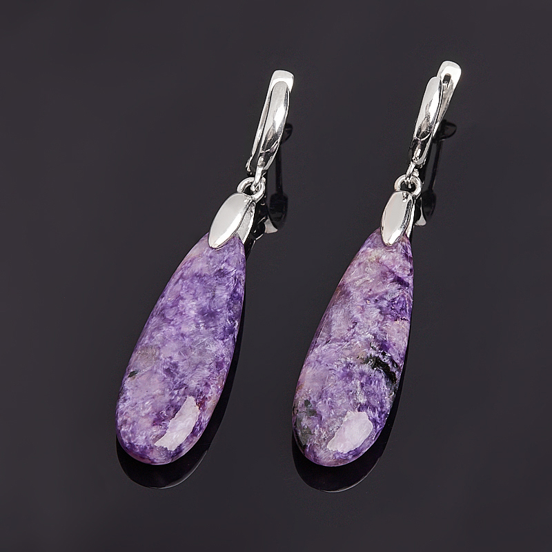 

Серьги чароит (серебро 925 пр.)