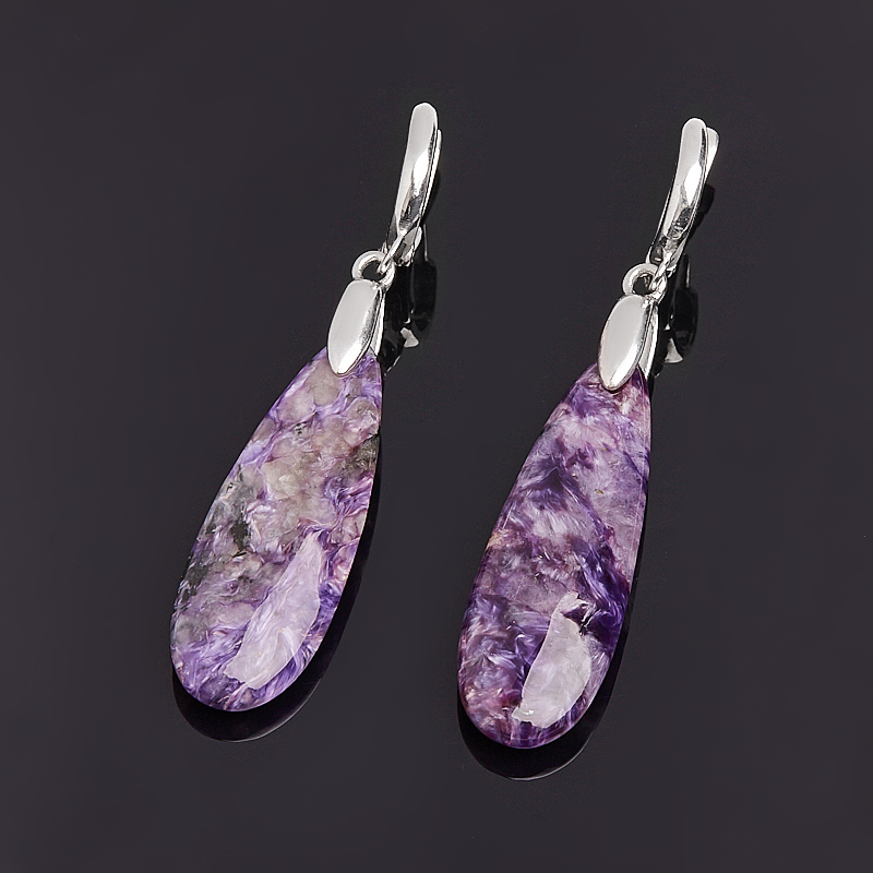 

Серьги чароит (серебро 925 пр.)