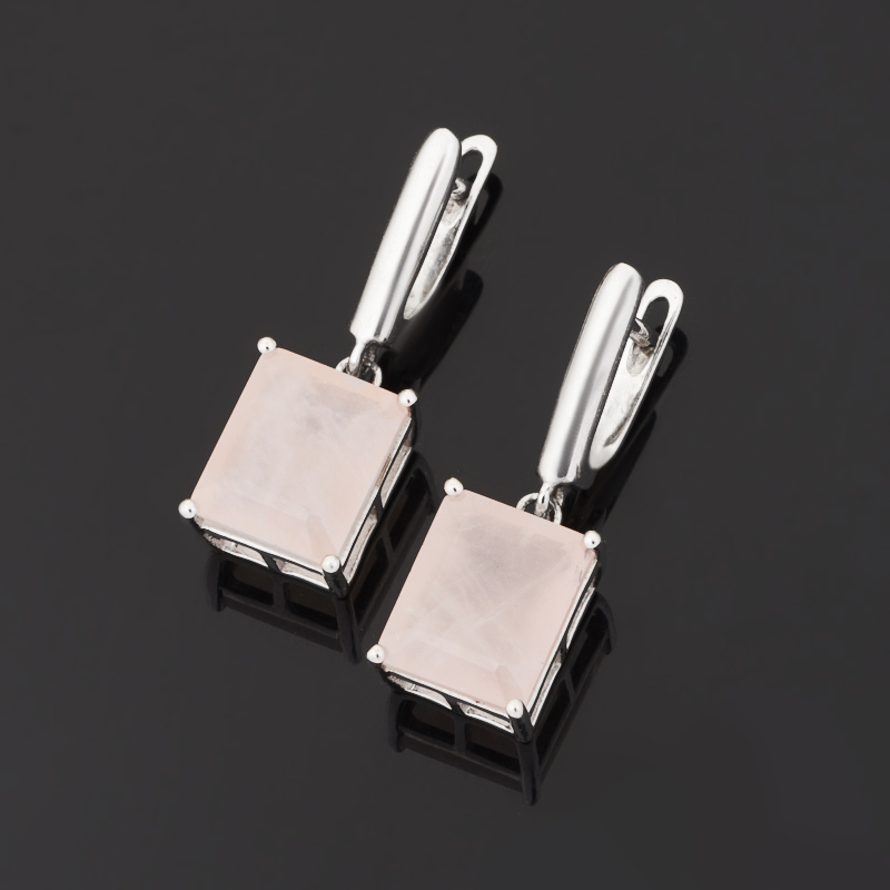 

Серьги розовый кварц огранка (серебро 925 пр.)