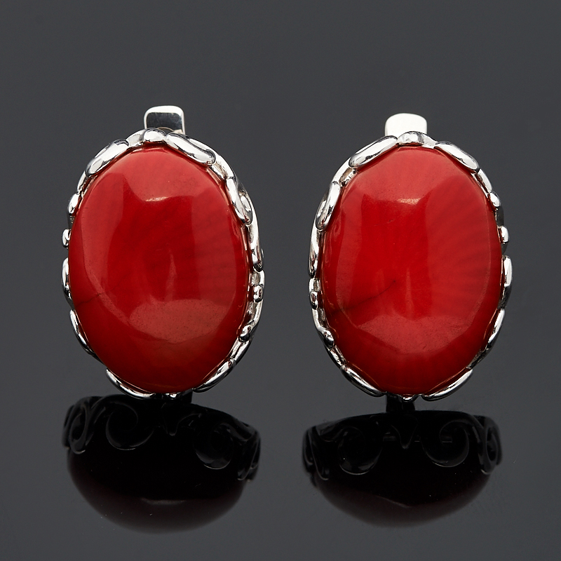 

Серьги коралл красный (серебро 925 пр.)