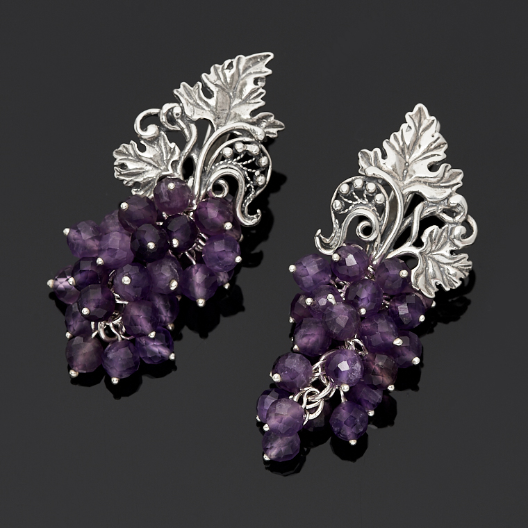 

Серьги аметист огранка (серебро 925 пр.)