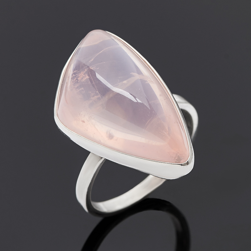 Кольцо из розового кварца