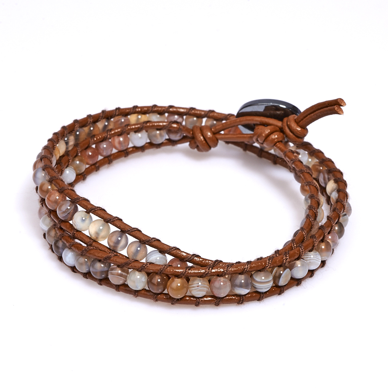 

Браслет чокер агат серый Чан Лу 4 мм 17 см (натуральная кожа)