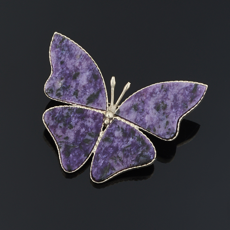 

Брошь чароит (мельхиор)