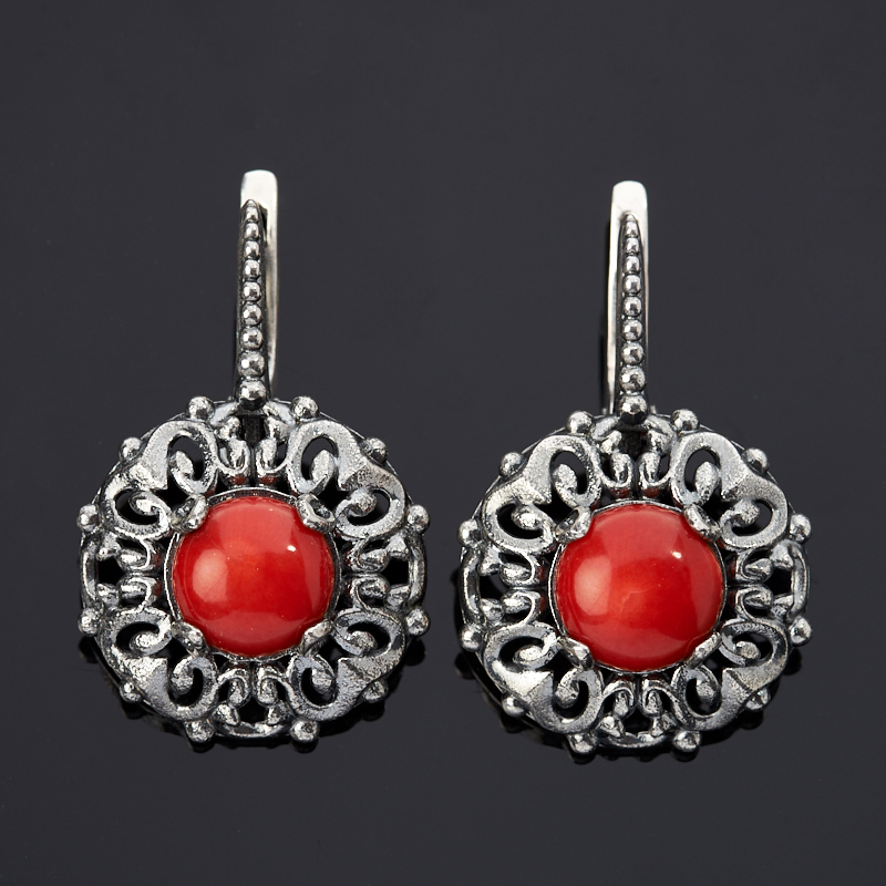 

Серьги коралл красный (серебро 925 пр.)