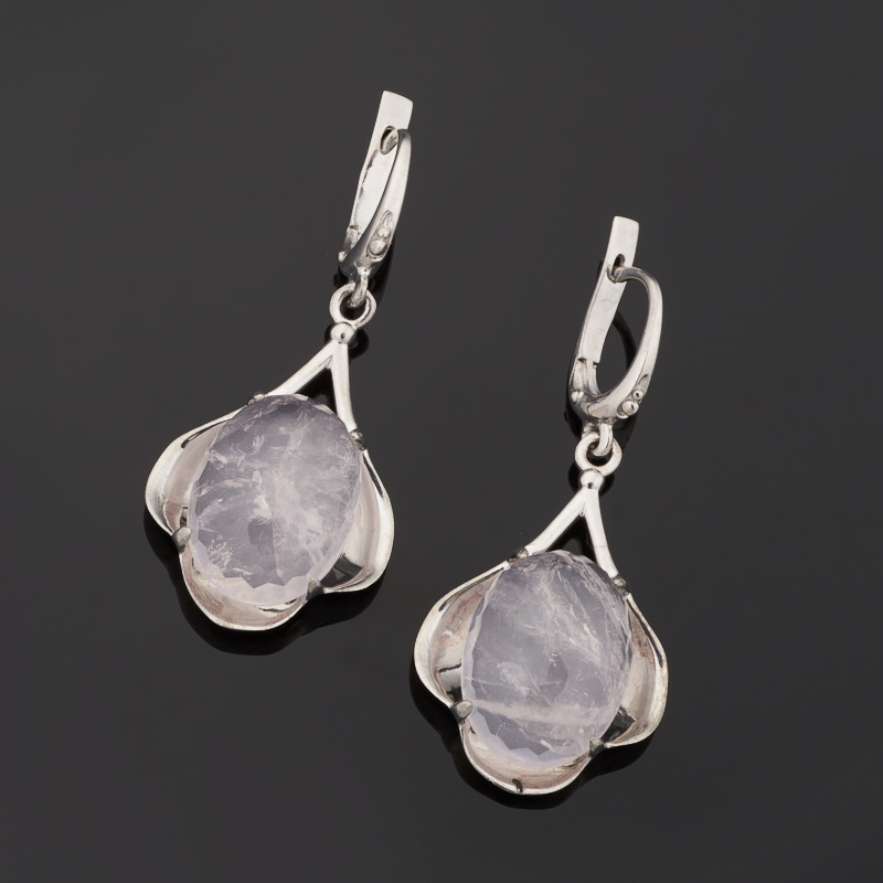 

Серьги розовый кварц огранка (серебро 925 пр.)