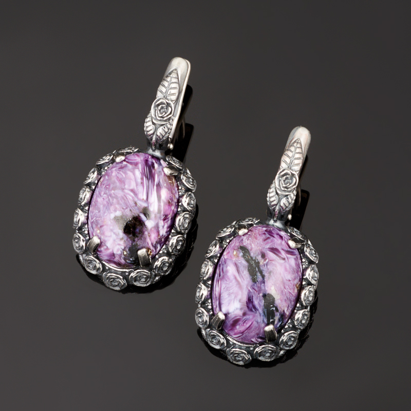 

Серьги чароит (серебро 925 пр.)