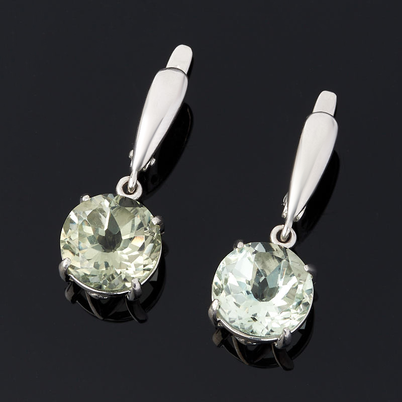 

Серьги празиолит огранка (серебро 925 пр.)