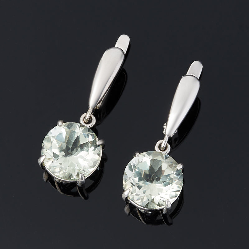 

Серьги празиолит огранка (серебро 925 пр.)