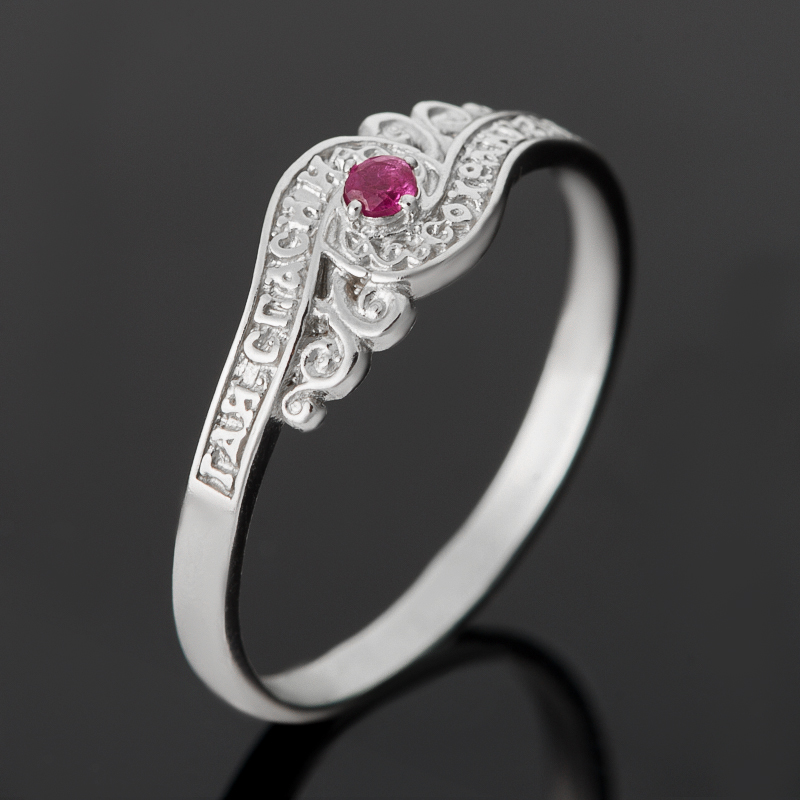 

Кольцо Спаси и Сохрани рубин огранка (серебро 925 пр.) размер 20