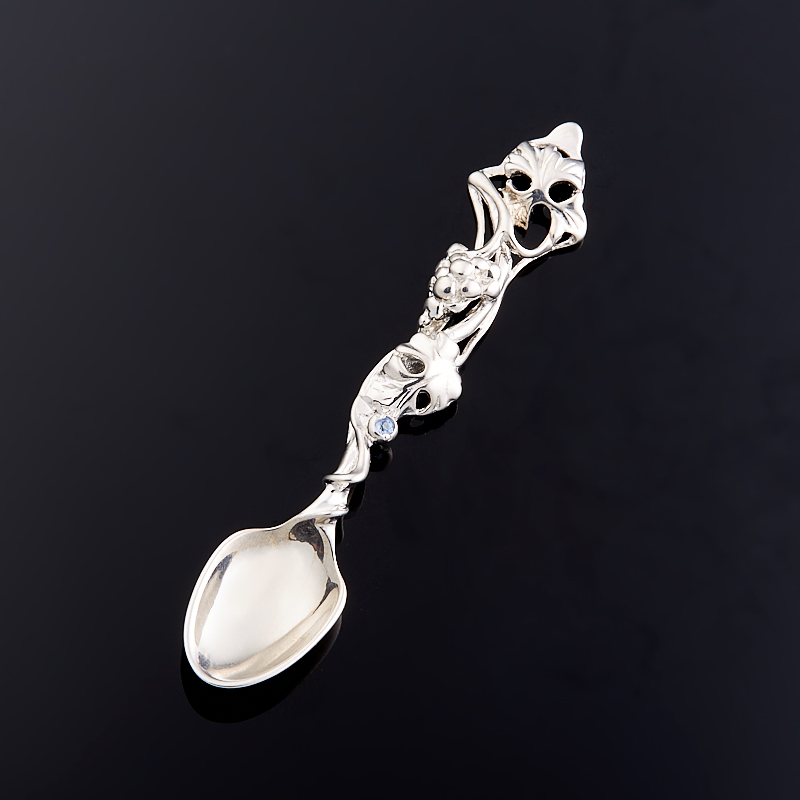 

Ложка сувенирная сапфир (серебро 925 пр.) 4 см