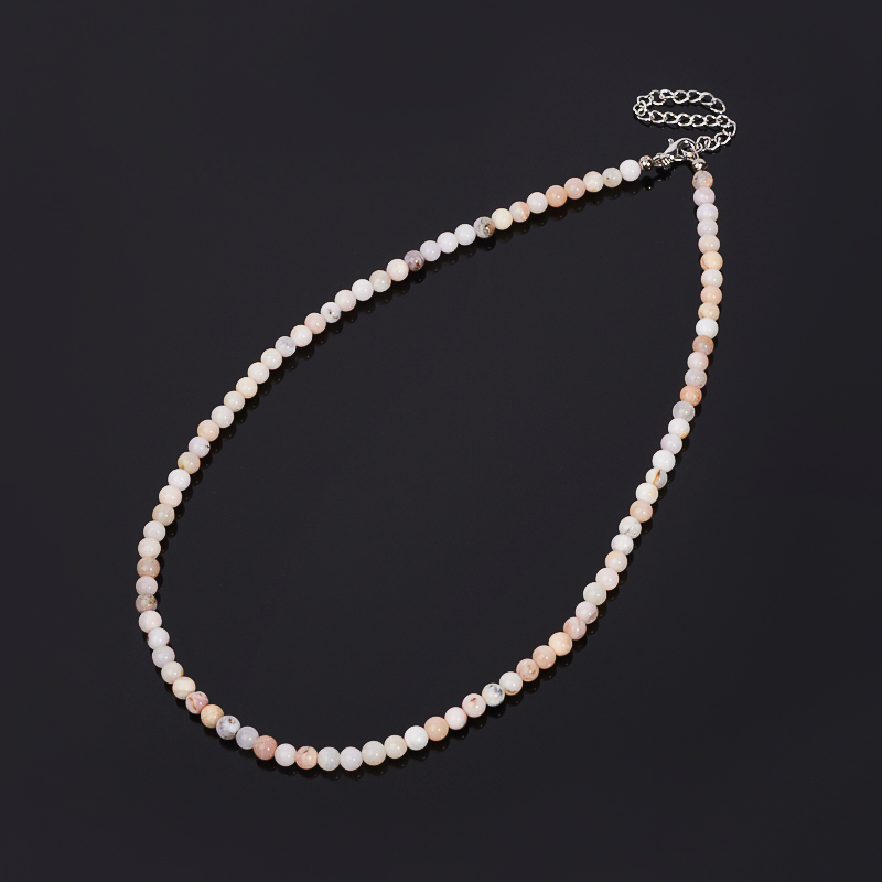 

Бусы опал розовый 5,5 мм 49 см (+7 см) (биж. сплав)