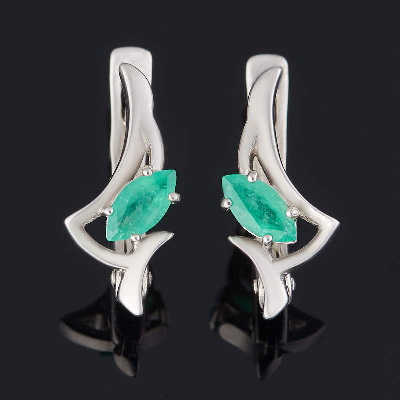 

Серьги изумруд огранка (серебро 925 пр.)