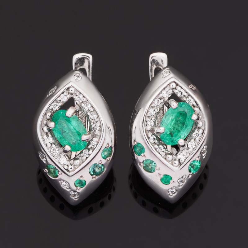 

Серьги изумруд огранка (серебро 925 пр.)