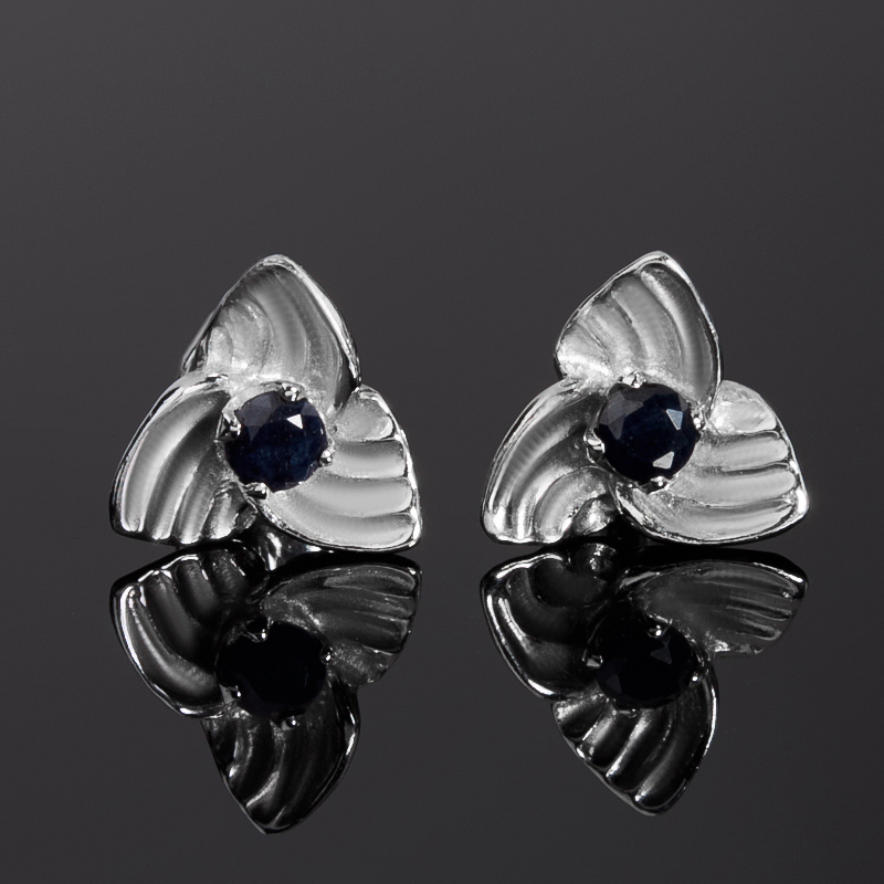 

Серьги сапфир черный (серебро 925 пр. родир. бел.) пуссеты огранка