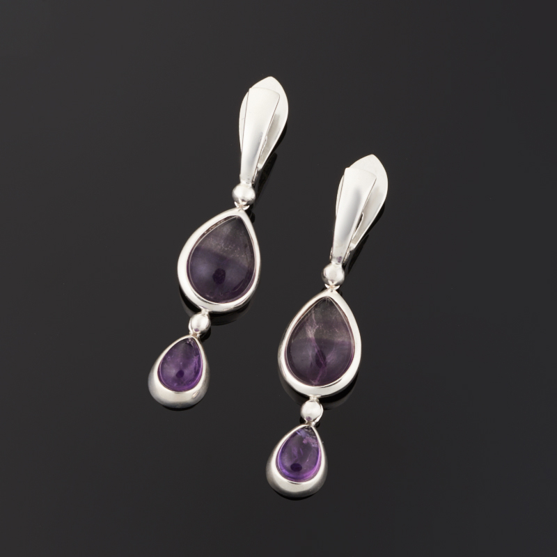 

Серьги микс аметист, флюорит (серебро 925 пр.)