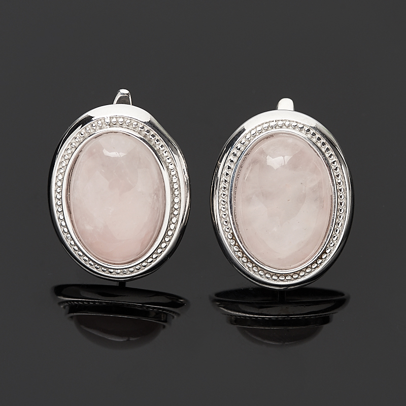 

Серьги розовый кварц (серебро 925 пр. родир. бел.)