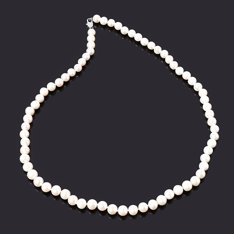 Бусы жемчуг белый Гонконг 52&nbsp;см (биж. сплав)