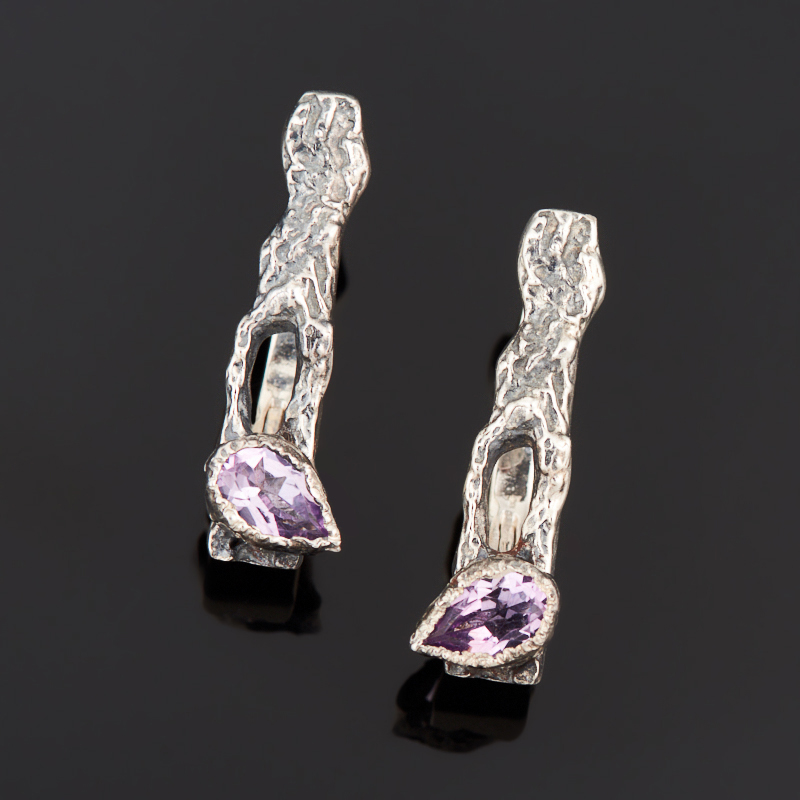 

Серьги аметист (серебро 925 пр. черн.) огранка