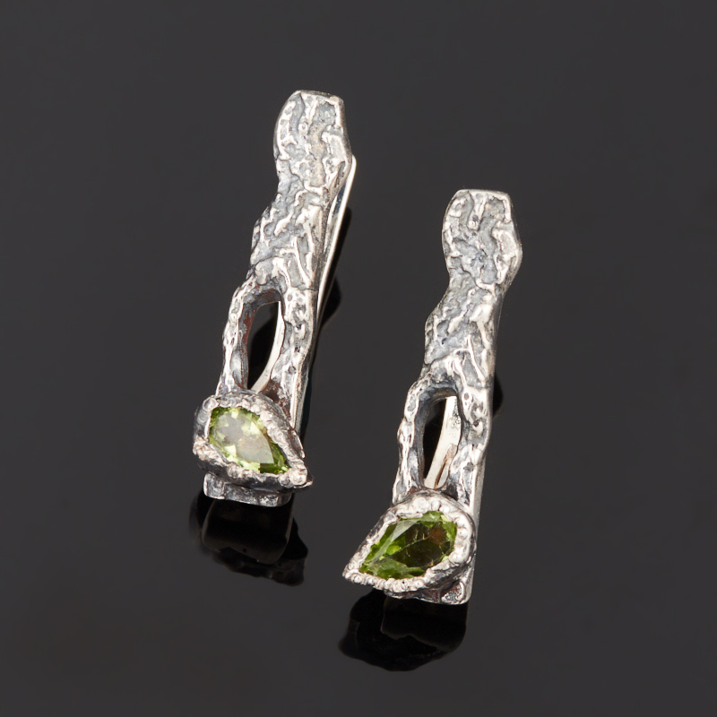 

Серьги хризолит (серебро 925 пр. черн.) огранка