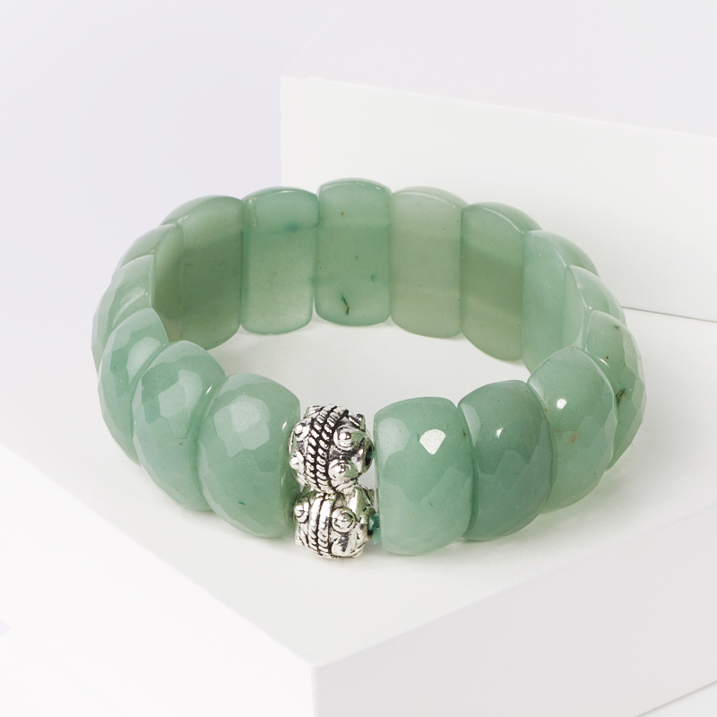 

Браслет авантюрин зеленый (биж. сплав) огранка 16 см