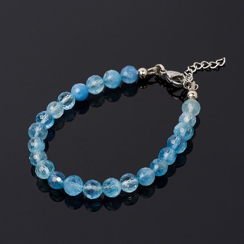 

Браслет аквамарин (сталь хир.) огранка 6 мм 16-19 см