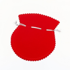 Подарочная упаковка (текстиль) универсальная (мешочек плоский) (красный) 120х100 мм