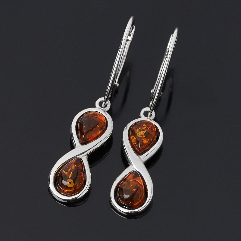 

Серьги янтарь пресс (серебро 925 пр. родир. бел.)