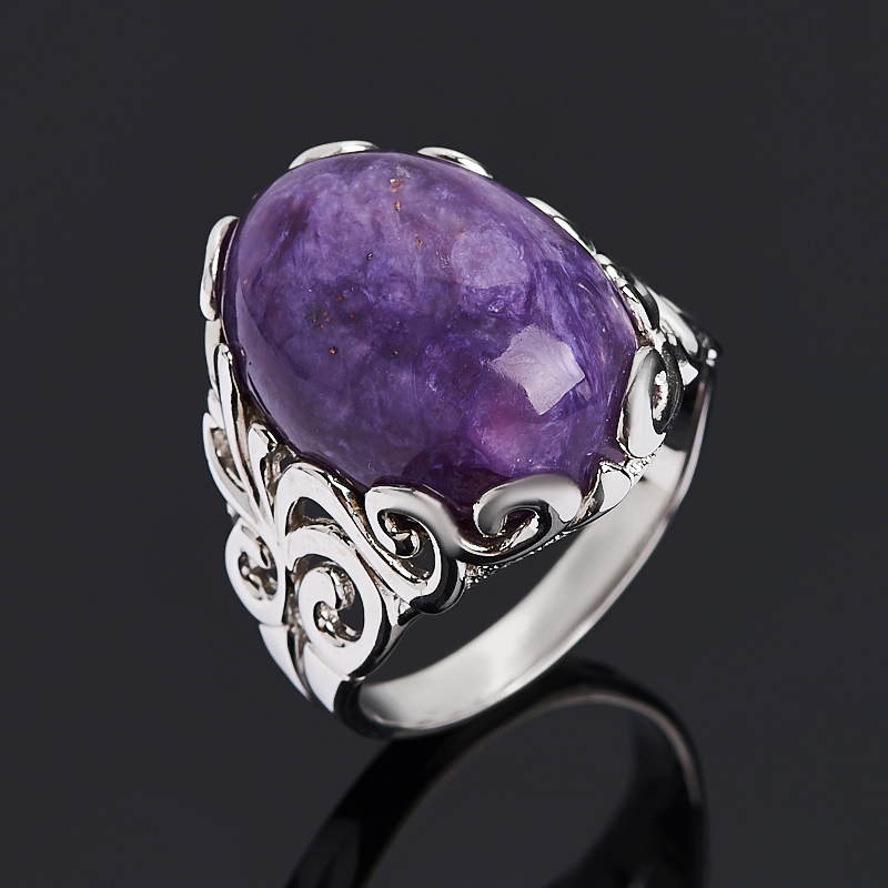 

Кольцо чароит (серебро 925 пр. родир. бел.) размер 18,5