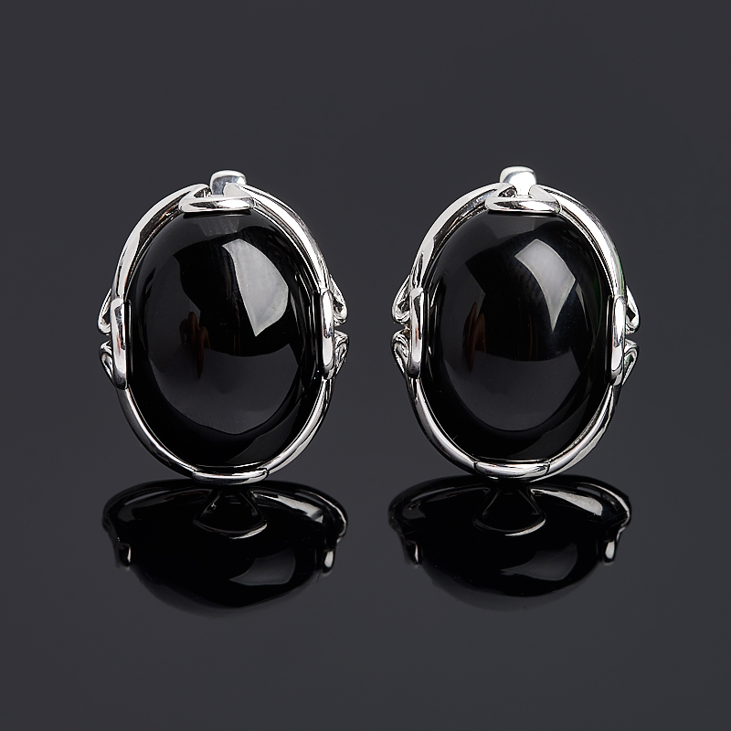 

Серьги агат черный (серебро 925 пр. родир. бел.)