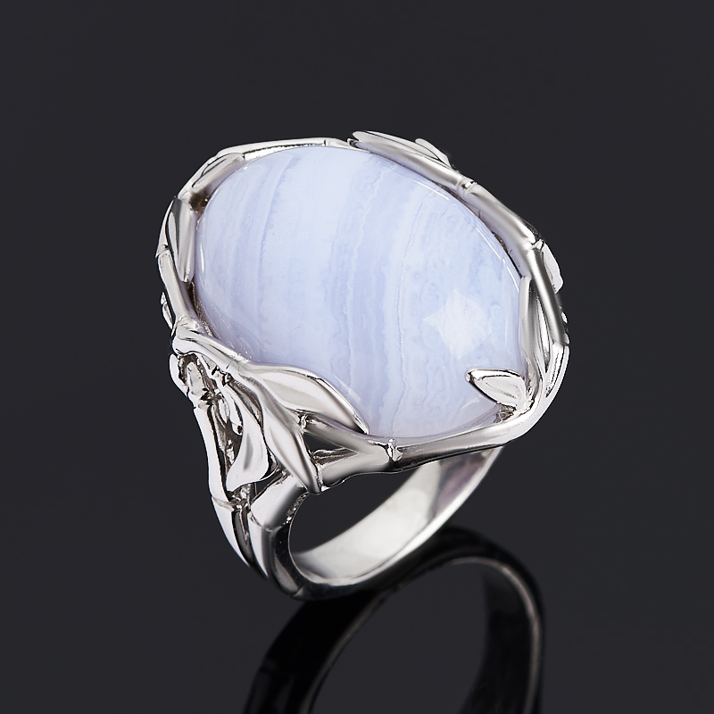 

Кольцо агат голубой (серебро 925 пр. родир. бел.) размер 18,5