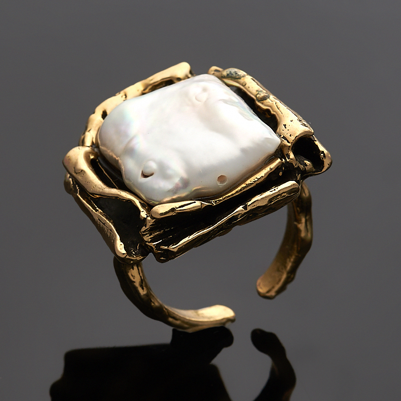 

Кольцо жемчуг барокко белый (бронза) размер 17