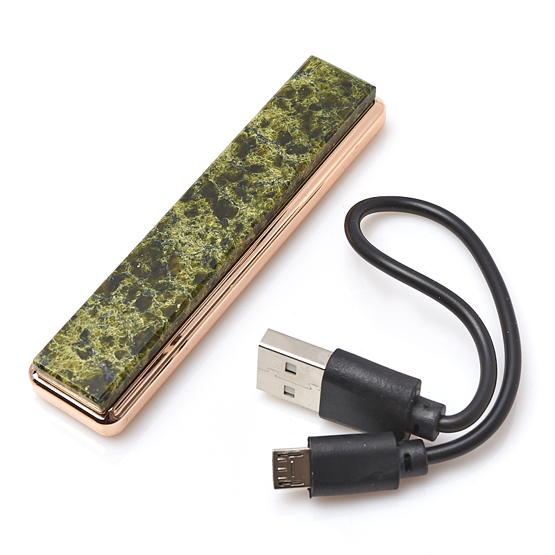 Зажигалка с USB кабелем змеевик Россия 8,5х2 см
