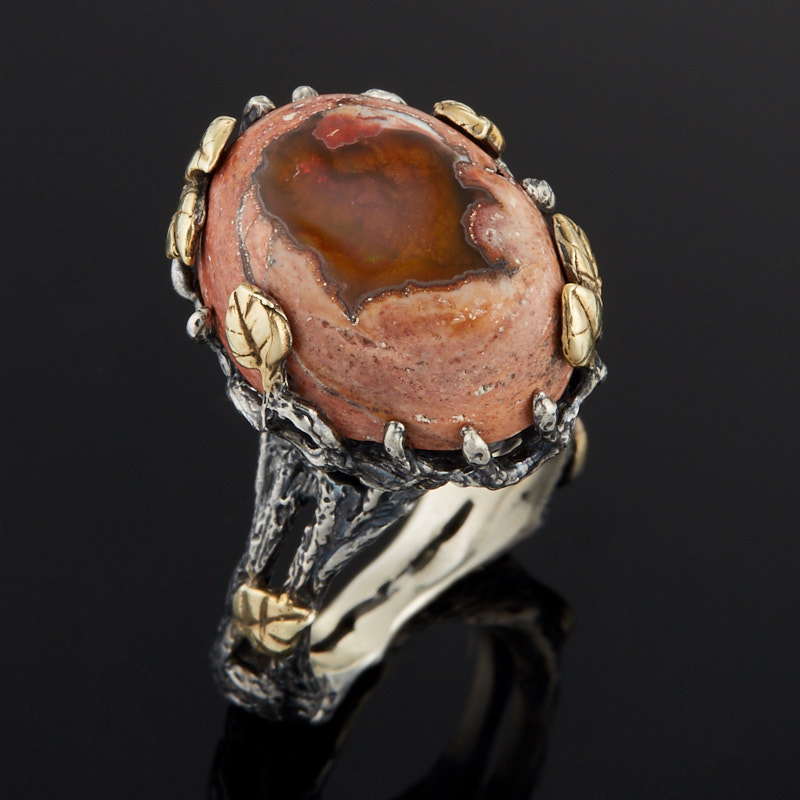 

Кольцо опал благородный огненный (серебро 925 пр. оксидир., позолота) размер 16,5