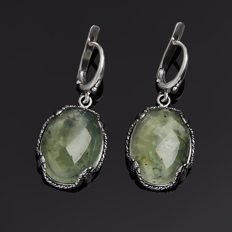 

Серьги пренит (серебро 925 пр. оксидир.)