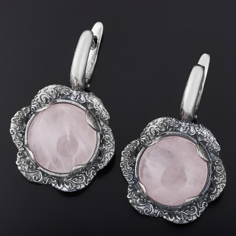 

Серьги розовый кварц (серебро 925 пр. оксидир.)