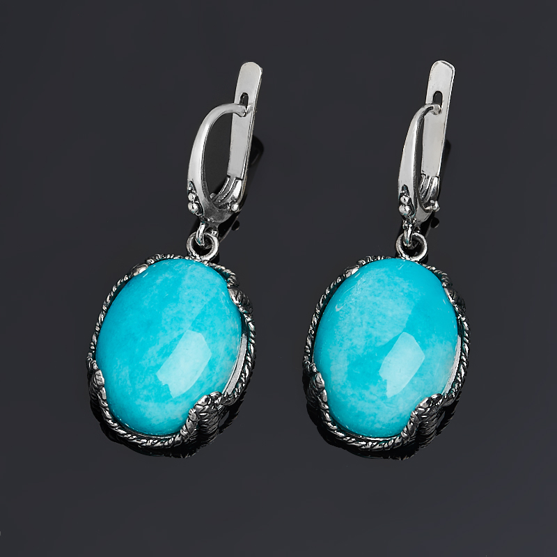 

Серьги амазонит (серебро 925 пр. оксидир.)