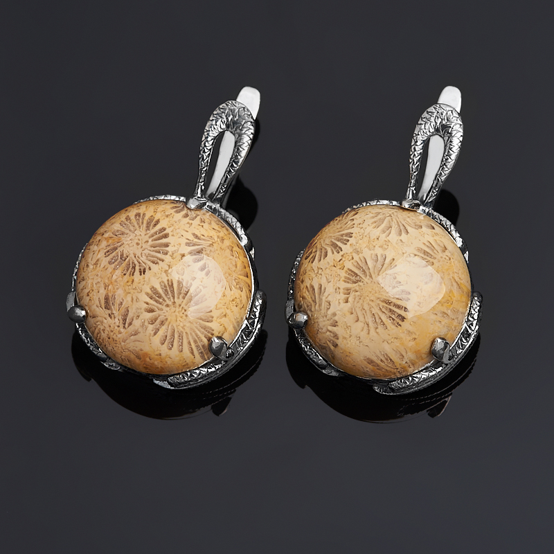 

Серьги коралл (серебро 925 пр. оксидир.)