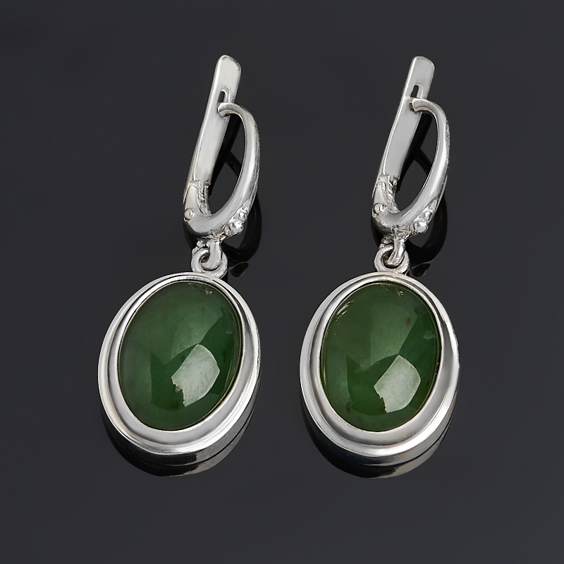 

Серьги нефрит зеленый (серебро 925 пр.)